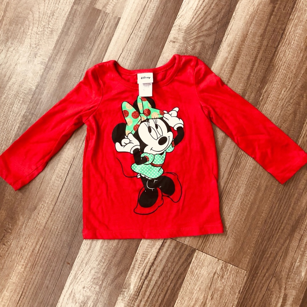 Girls Disney Minnie Mouse Holiday shirt size 18 months. In LIKE NEW condition.
